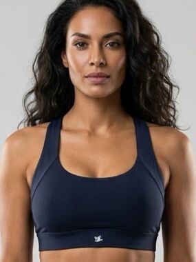 AQUILLA WOMEN'S HIGH CROSS BACK SPORTS BRA (black)